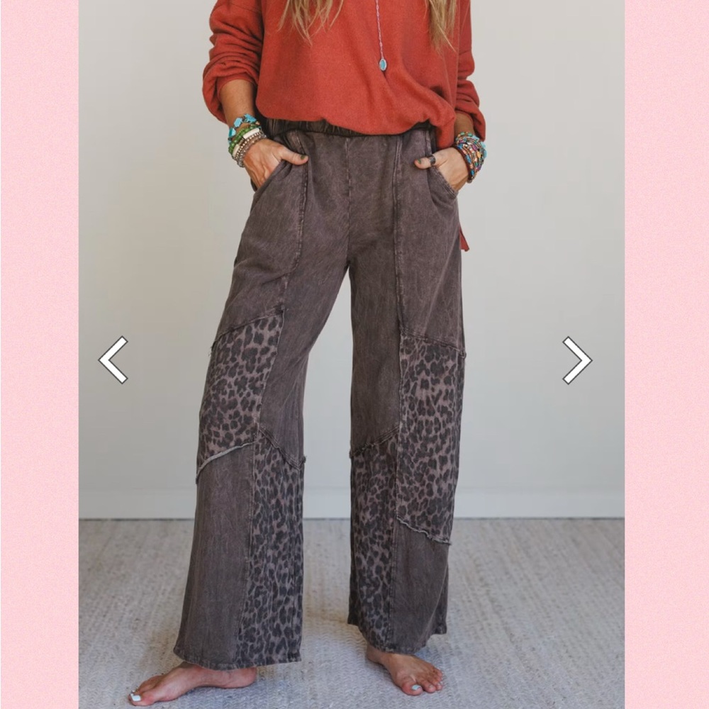 💖Mineral Washed Leopard Patchwork Pants💖 - image 13